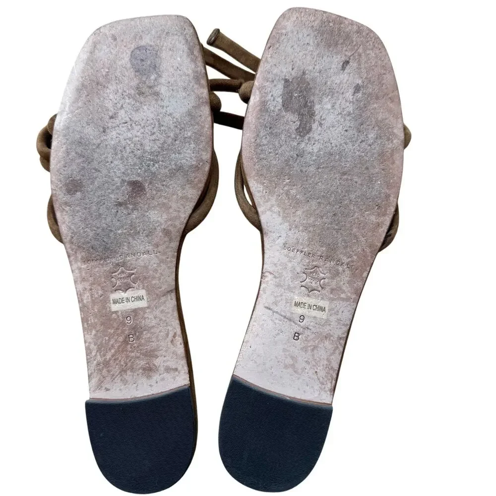 Loeffler Randall Hadley Brown Suede Leather Bow Flat Sandals size 9 - Picture 7 of 10